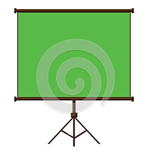 Projector screen green screen Chroma key Presentation screen. Chromakey, green  Empty board or billboard. projector for cinema, mo