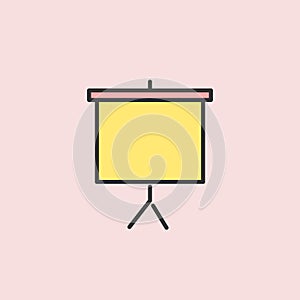 Projector screen icon. Element of color education for mobile concept and web apps illustration. Thin line icon for website design