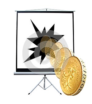 Projector screen rolling gold coin