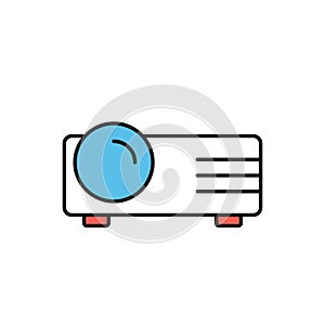 Projector thin line icon. Color