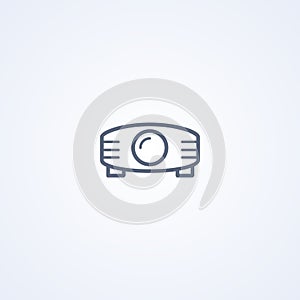 Projector, vector best gray line icon