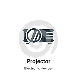 Projector vector icon on white background. Flat vector projector icon symbol sign from modern electronic devices collection for