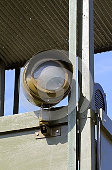 Projector on war watchtower