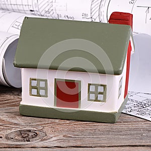 Projects of houses with model of a house