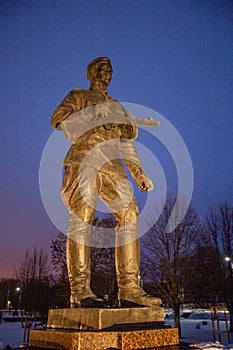 Soldier monument on Prokhorovskoye field in Prokhorovka village Russia photo