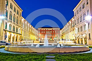 Prokurative square and fountain in Split evening colorful view