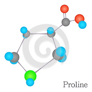 Proline 3D molecule chemical science