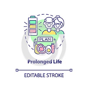 Prolonged life concept icon