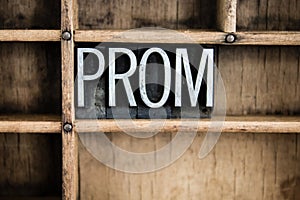 Prom Concept Metal Letterpress Word in Drawer