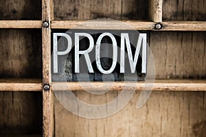 Prom Concept Metal Letterpress Word in Drawer photo
