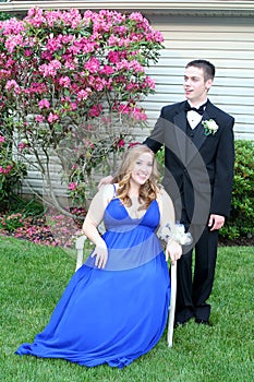 Prom Couple Informal Outdoors