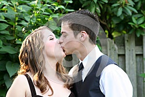 Prom Couple Kiss