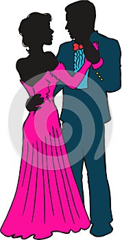 Prom Couple Vector Illustration