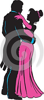 Prom Couple Vector Illustration