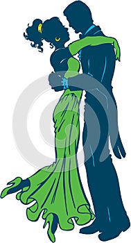 Prom Couple Vector Illustration