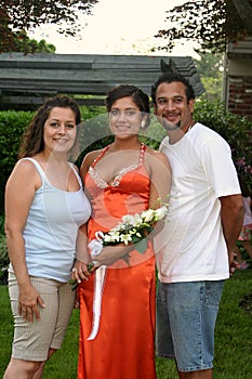 Prom Girl Orange and Parents