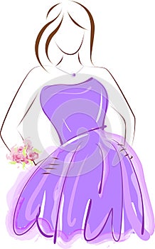 Prom girl in purple dress