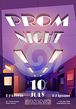 Prom night cartoon poster to graduation party