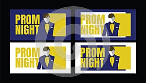 Prom night party background for poster or flyer, Vector design Banner, invitation card, illustration