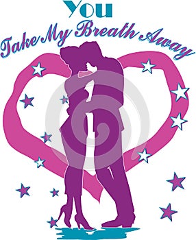 Prom You Take My Breath Away Vector Illustration