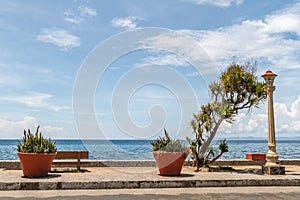 The promenade along Rizal Boulevard. Dumaguete, Negros Oriental, Philippines