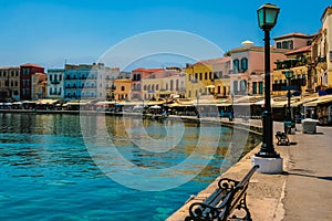 Promenade in Chania, Crete, Greece photo