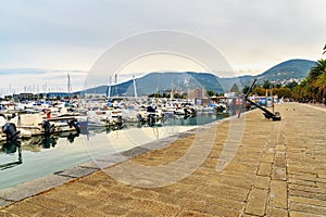 Promenade Costantino Morin, Coastline and harbor of La Spezia, Liguria, Italy
