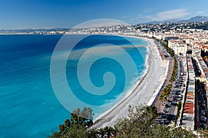 Promenade des Anglais and Beautiful Beach in Nice