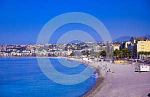 Promenade des Anglais on the Mediterranean Sea at Nice, France