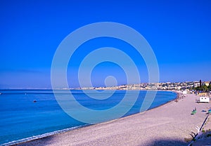 Promenade des Anglais on the Mediterranean Sea at Nice, France