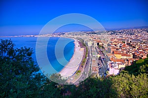 Promenade des Anglais on the Mediterranean Sea at Nice, France