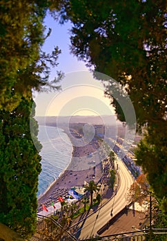 Promenade des Anglais on the Mediterranean Sea at Nice, France