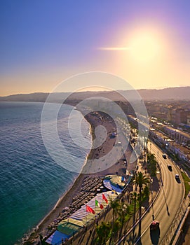 Promenade des Anglais on the Mediterranean Sea at Nice, France