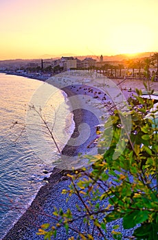 Promenade des Anglais on the Mediterranean Sea at Nice, France