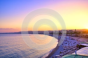 Promenade des Anglais on the Mediterranean Sea at Nice, France