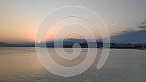 Promenade des Anglais in Nice at sunset