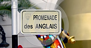 Promenade Des Anglais Sign