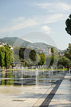 Promenade du Paillon, a park in Nice, France photo