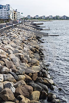 Promenade in front of the Baltic Sea in Malmo, Sweden