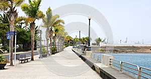 Promenade and gardens by the sea in Arrecife, Lanzarote photo