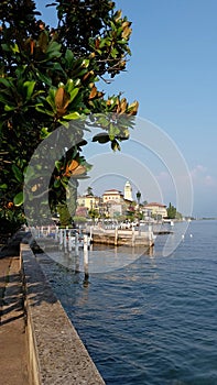 promenade of Gardone Riviera at Lake Garda
