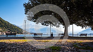 Promenade of Gravedona overlooking Lake Como