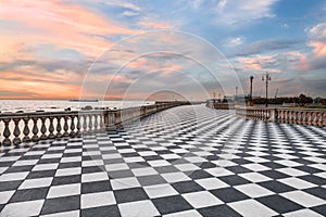 Promenade of Leghorn (Livorno), Tuscany, Italye