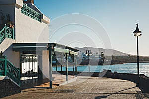 Promenade in Marina Rubicon in Playa Blanca, Lanzarote photo