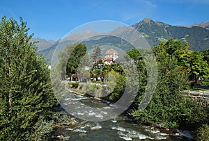 Promenade of Merano,South Tirol,Trentino,Italy