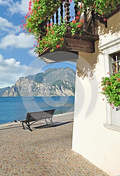 Promenade of Nago-Torbole,Lake Garda,Italy