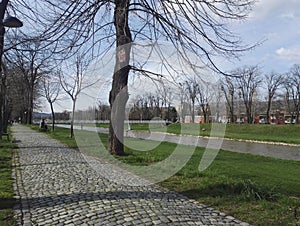 Promenade on Nisava quay, Pirot Serbia