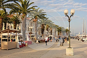 Promenade in the old town. Trogir. Croatia