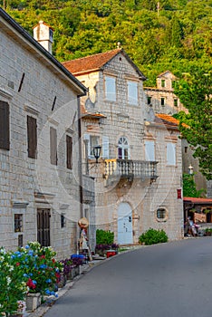 Promenade at Perast town in Montenegro