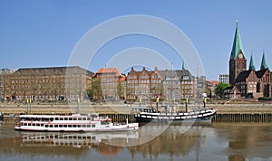 Promenade,River Weser,Bremen,Germany